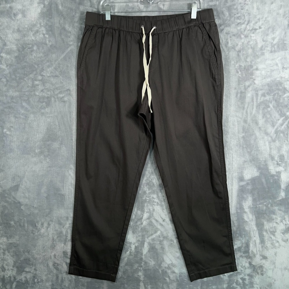 Pact Organic Cotton Daily Twill Pants Mens XL Gray Chinos Pull On Drawstring